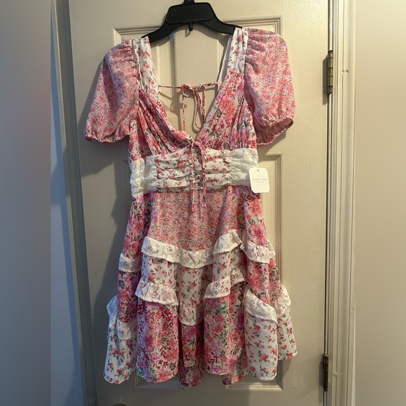 NWT Altar’d State Aderny Mini Dress Pink- Multi - Picture 4 of 6